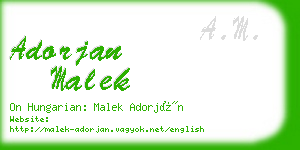 adorjan malek business card